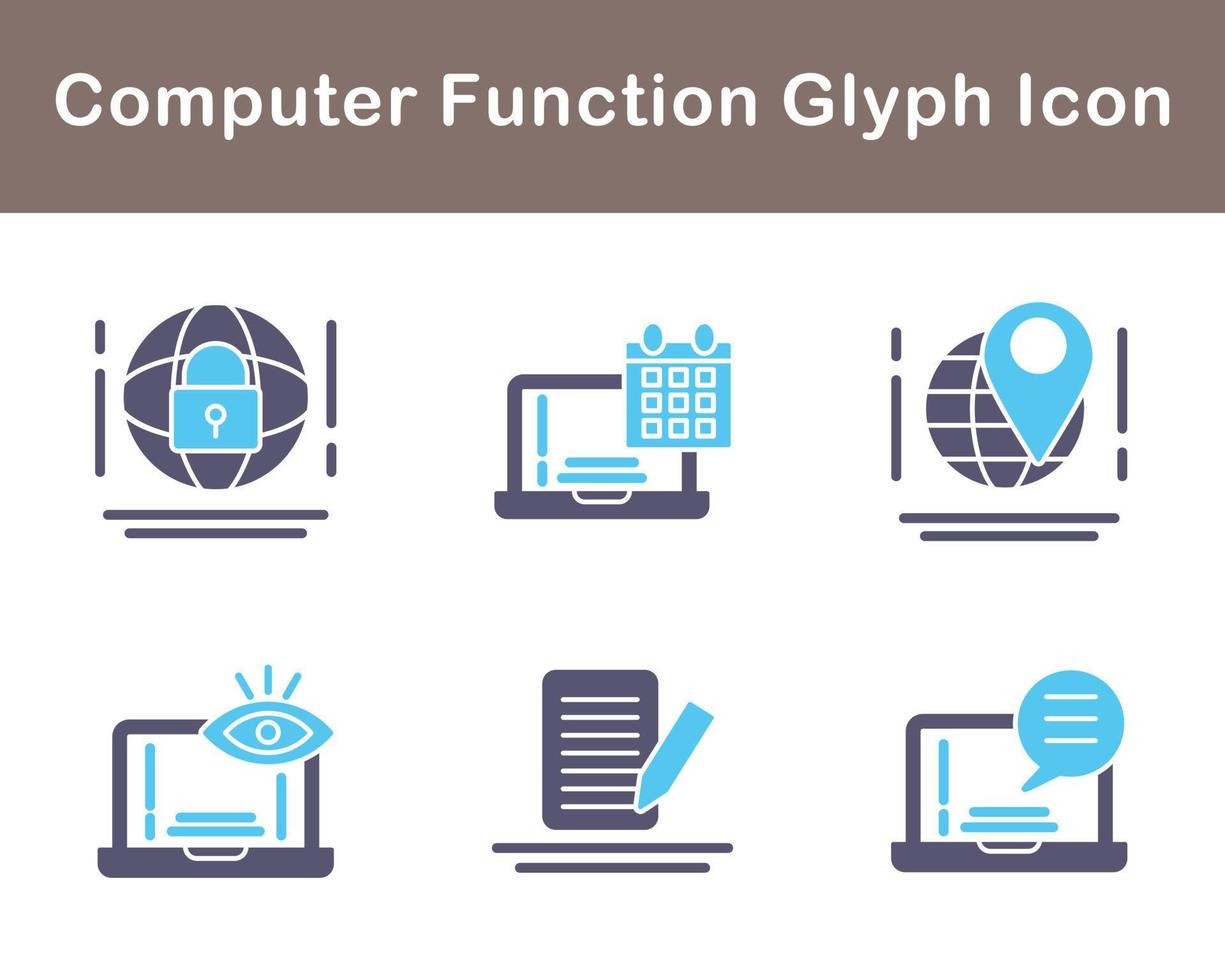 Computer Function Vector Icon Set