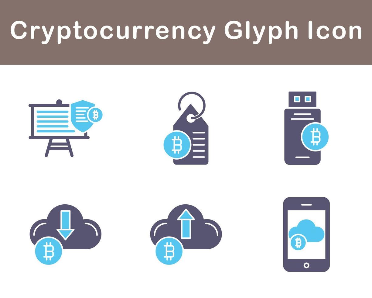 Bitcoin And Cryptocurrency Vector Icon Set