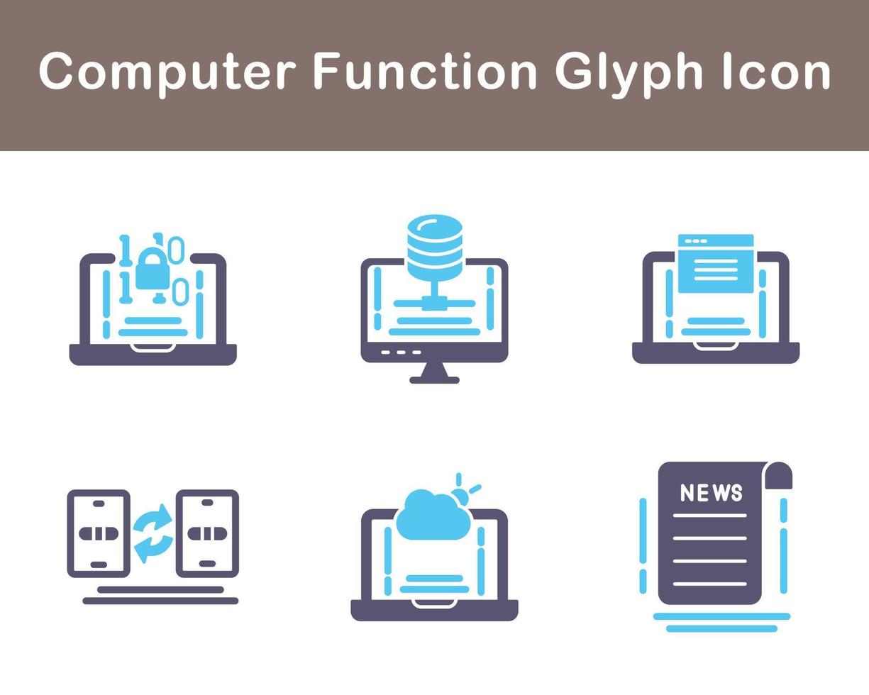 Computer Function Vector Icon Set