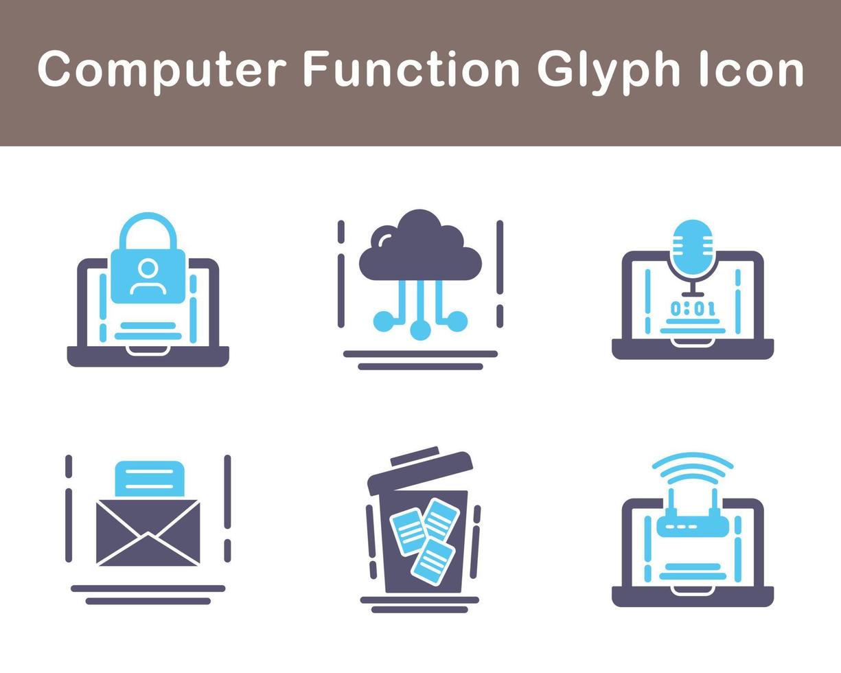 Computer Function Vector Icon Set