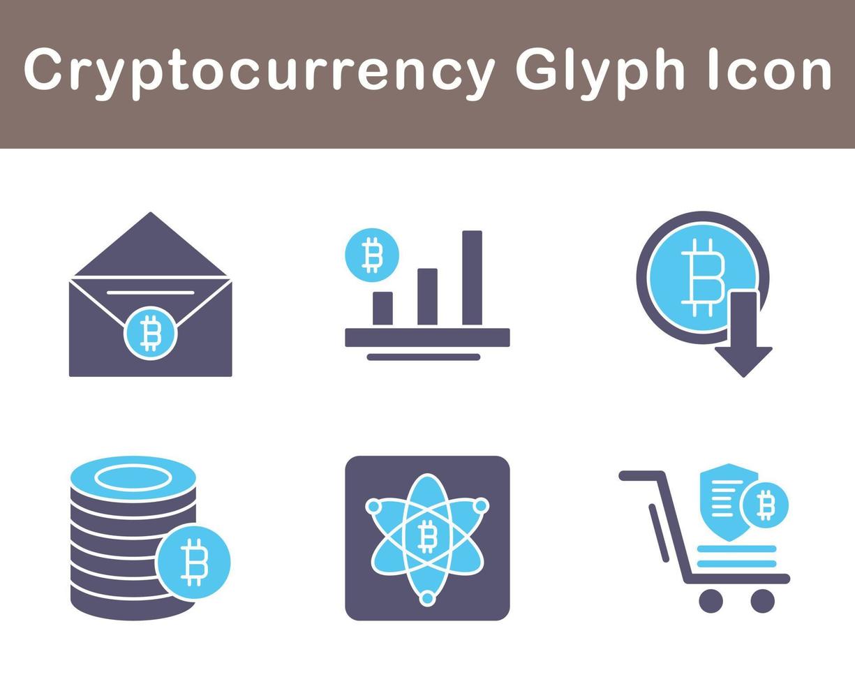 Bitcoin And Cryptocurrency Vector Icon Set