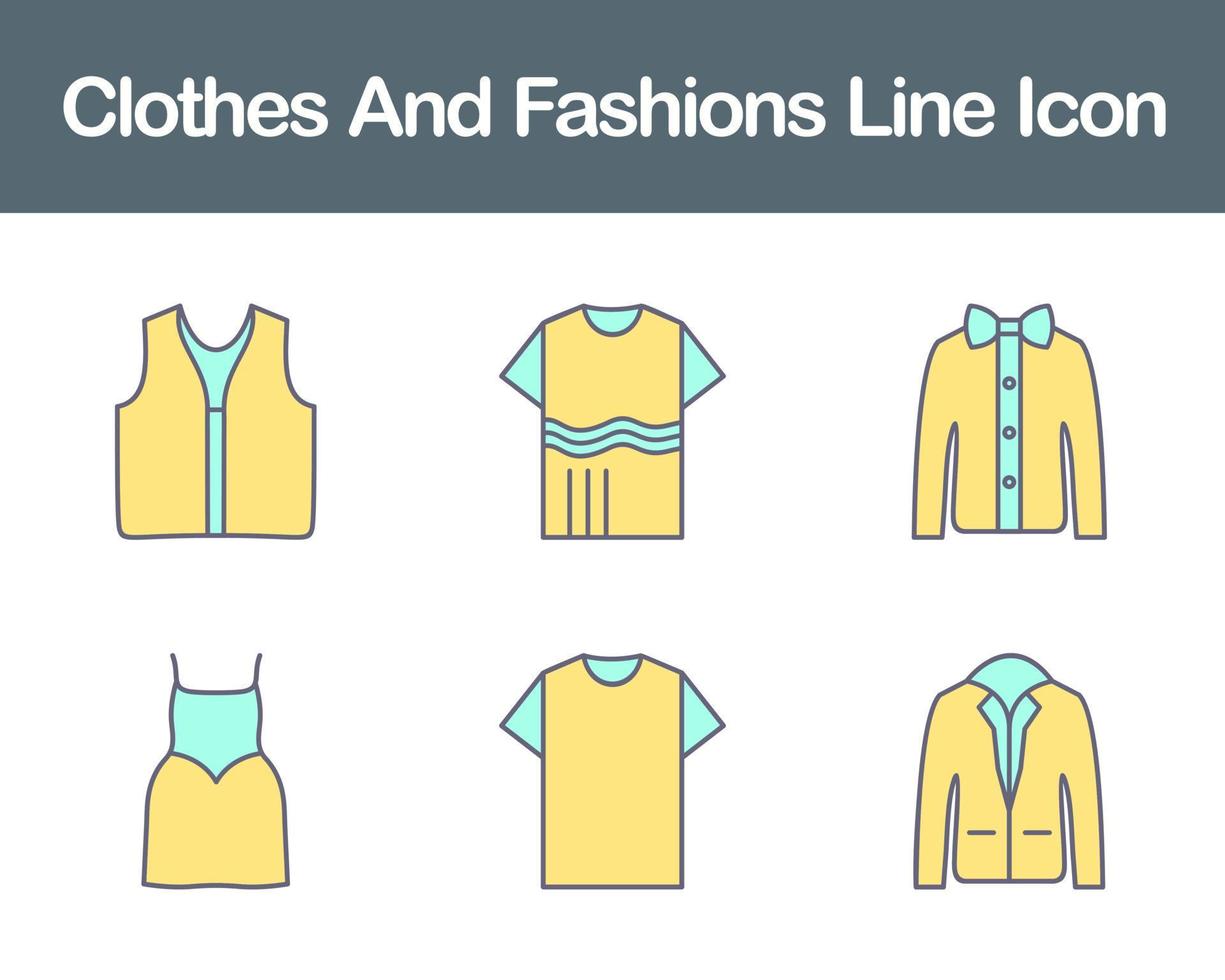 Clothes And Fashions Vector Icon Set