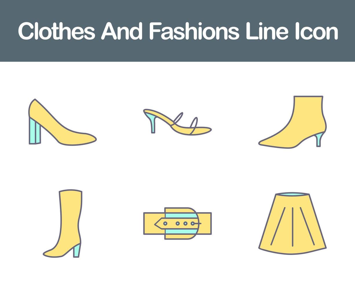 ropa y modas vector icono conjunto