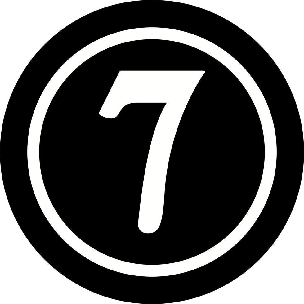 Number Seven Vector Icon