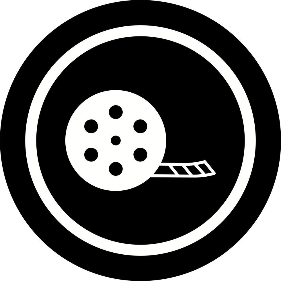 icono de vector de carrete de película único