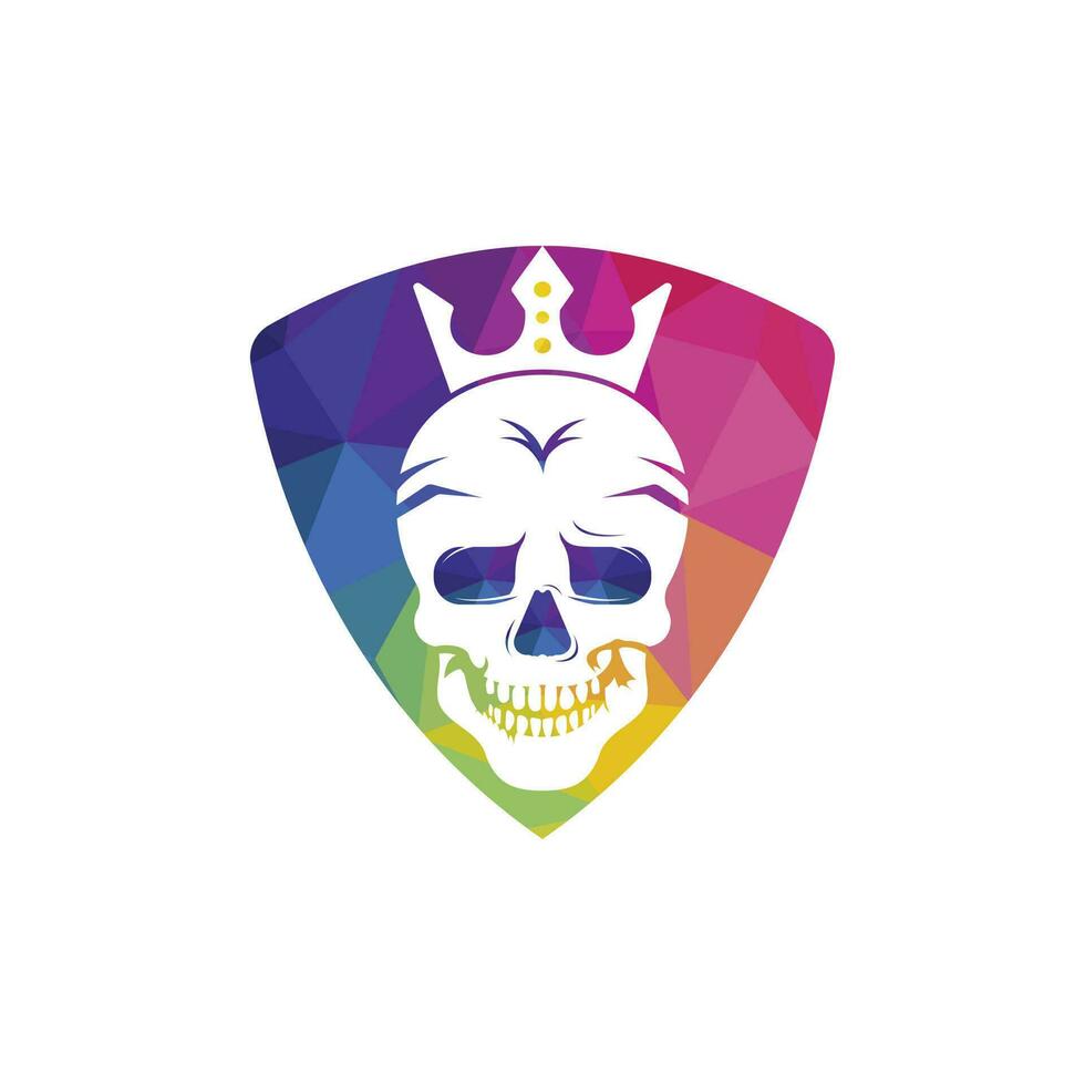 Skull king vector logo design template. Dark king logo design concept.