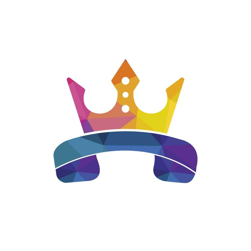 King call vector logo design. Handset and crown icon design.