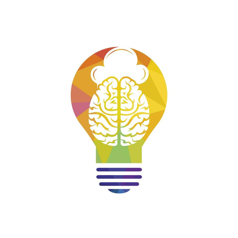 Smart chef vector logo design concept. Brain and chef hat icon.