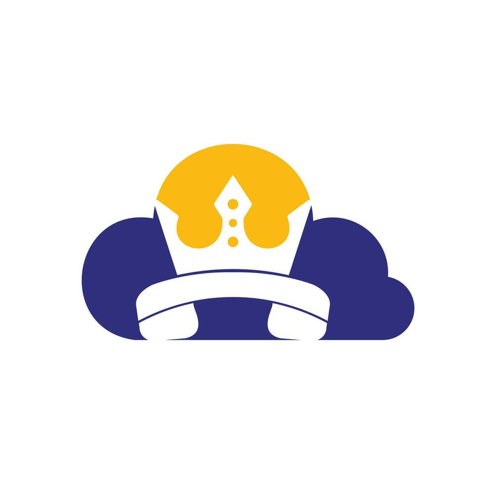 King call vector logo design. Handset and crown icon design.