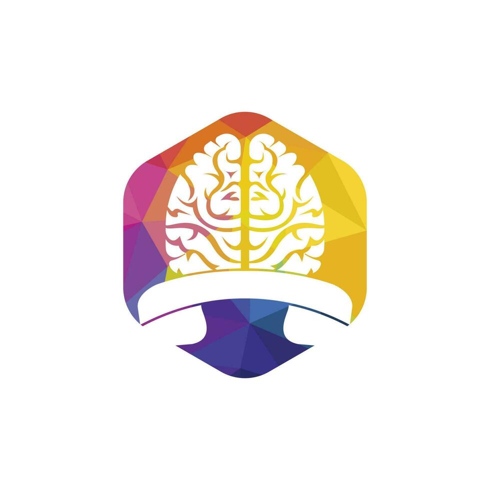 Brain call vector logo design template.