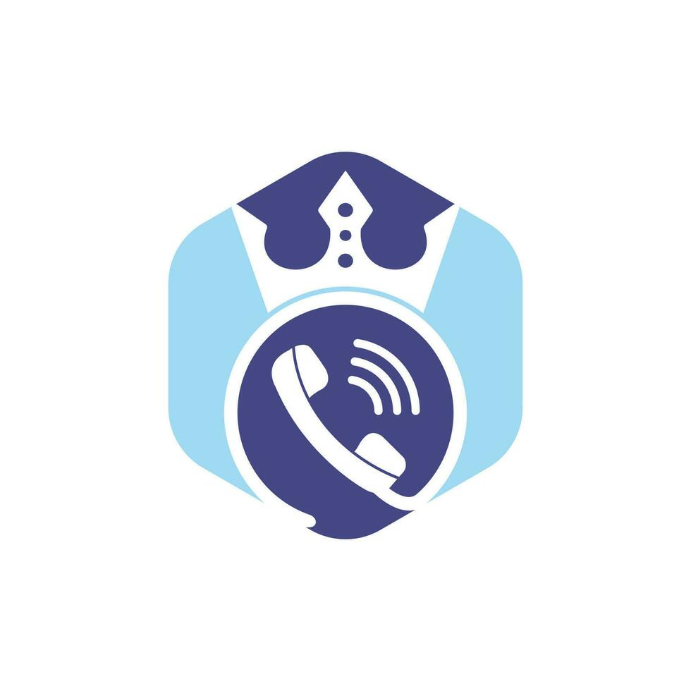 diseño de logotipo de vector de llamada de rey. diseño de icono de auricular y corona.