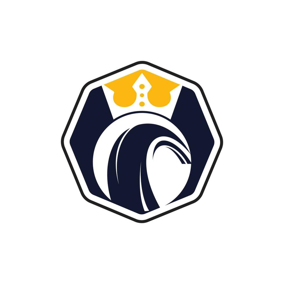 neumático Rey vector logo diseño. corona neumático logotipo