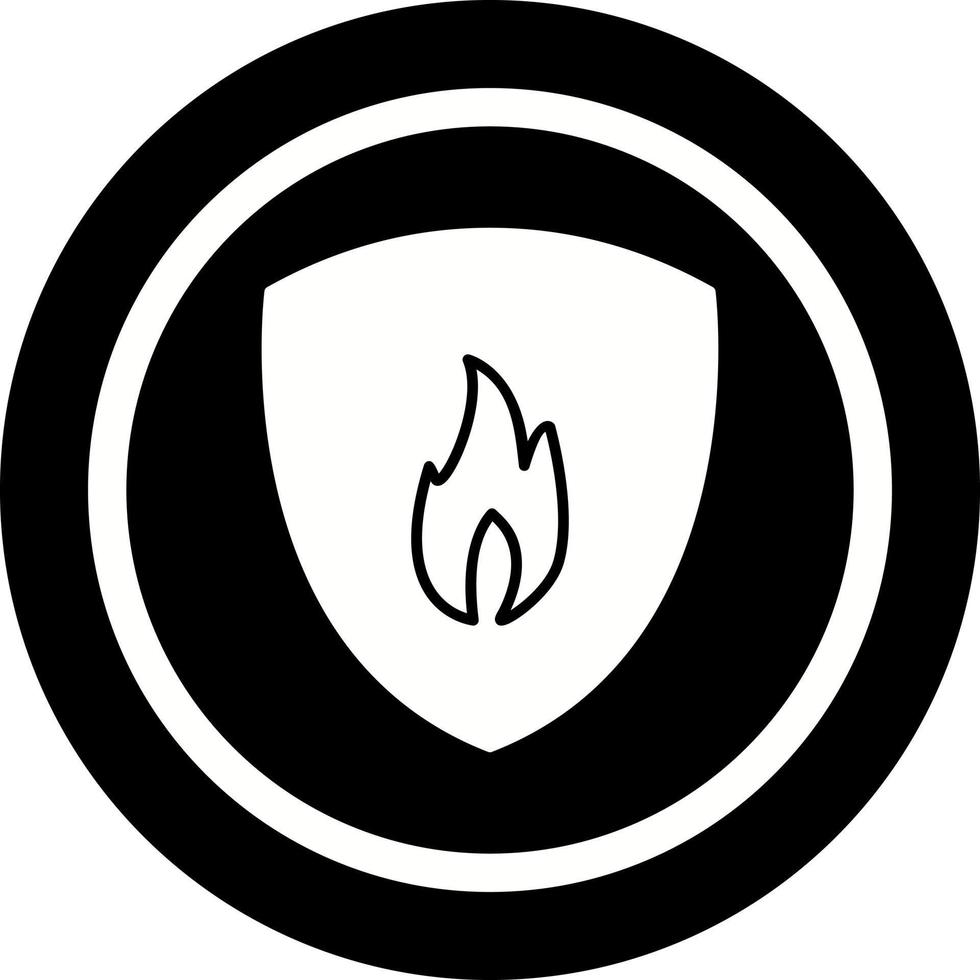 Unique Fire Shield Vector Icon