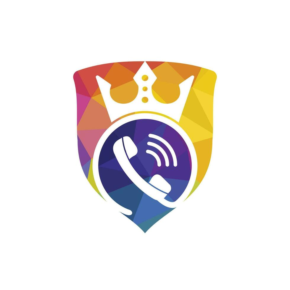 diseño de logotipo de vector de llamada de rey. diseño de icono de auricular y corona.