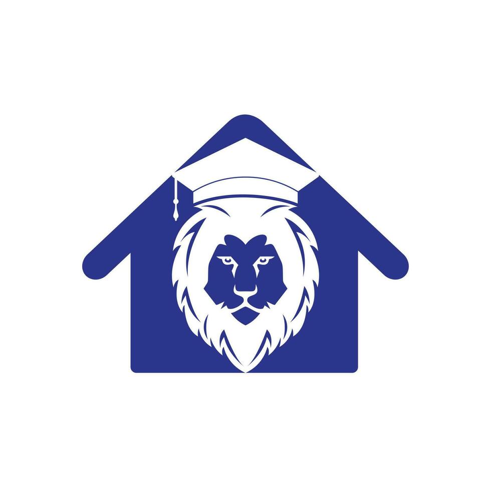 diseño de logotipo vectorial de estudiante león. concepto del logo de la academia de leones. vector