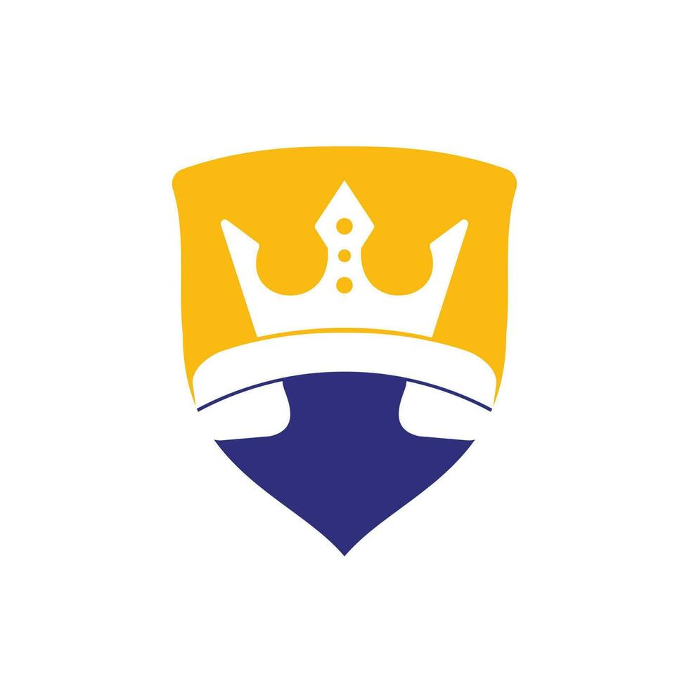 King call vector logo design. Handset and crown icon design.