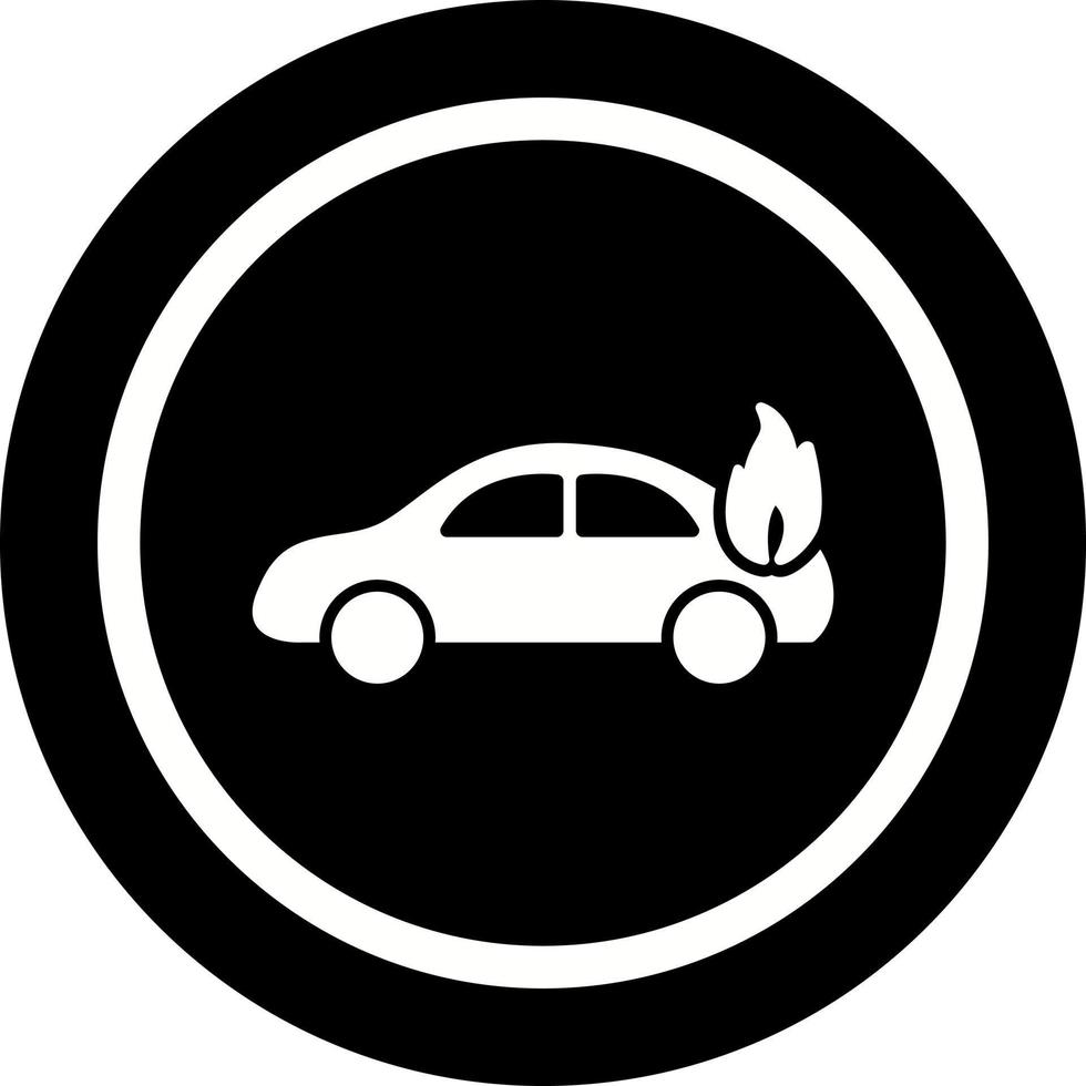 Unique Car on Fire Vector Icon