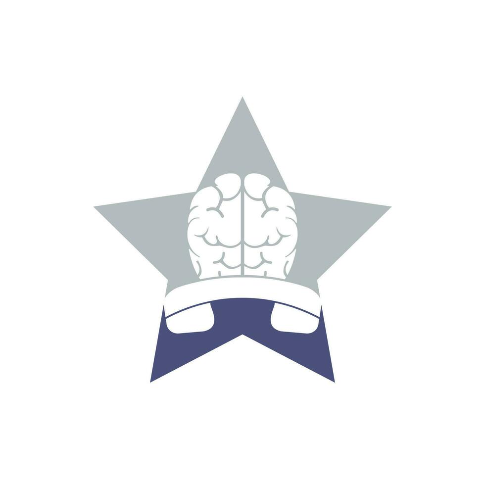 Brain call vector logo design template.