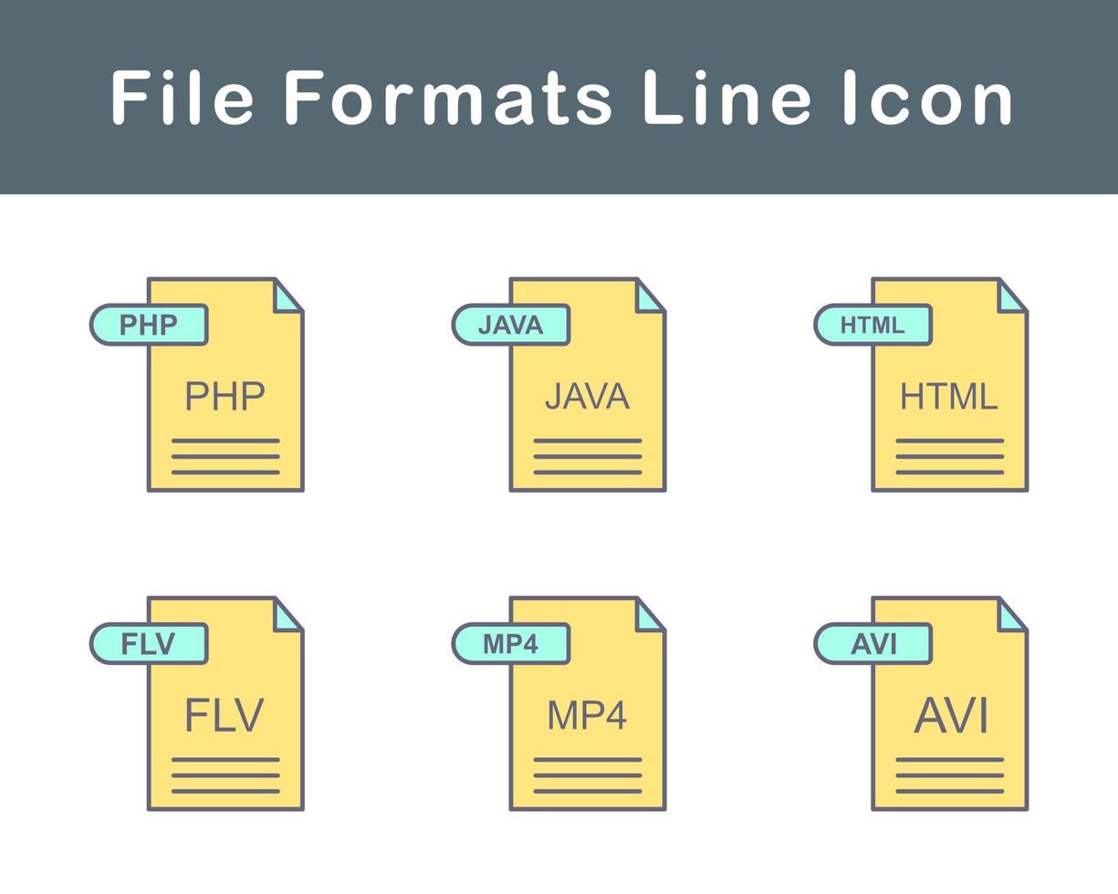 archivo formatos vector icono conjunto