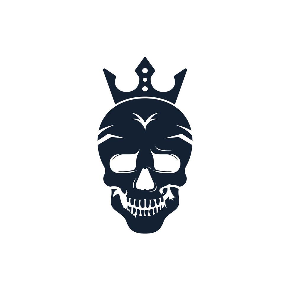cráneo Rey vector logo diseño modelo. oscuro Rey logo diseño concepto.
