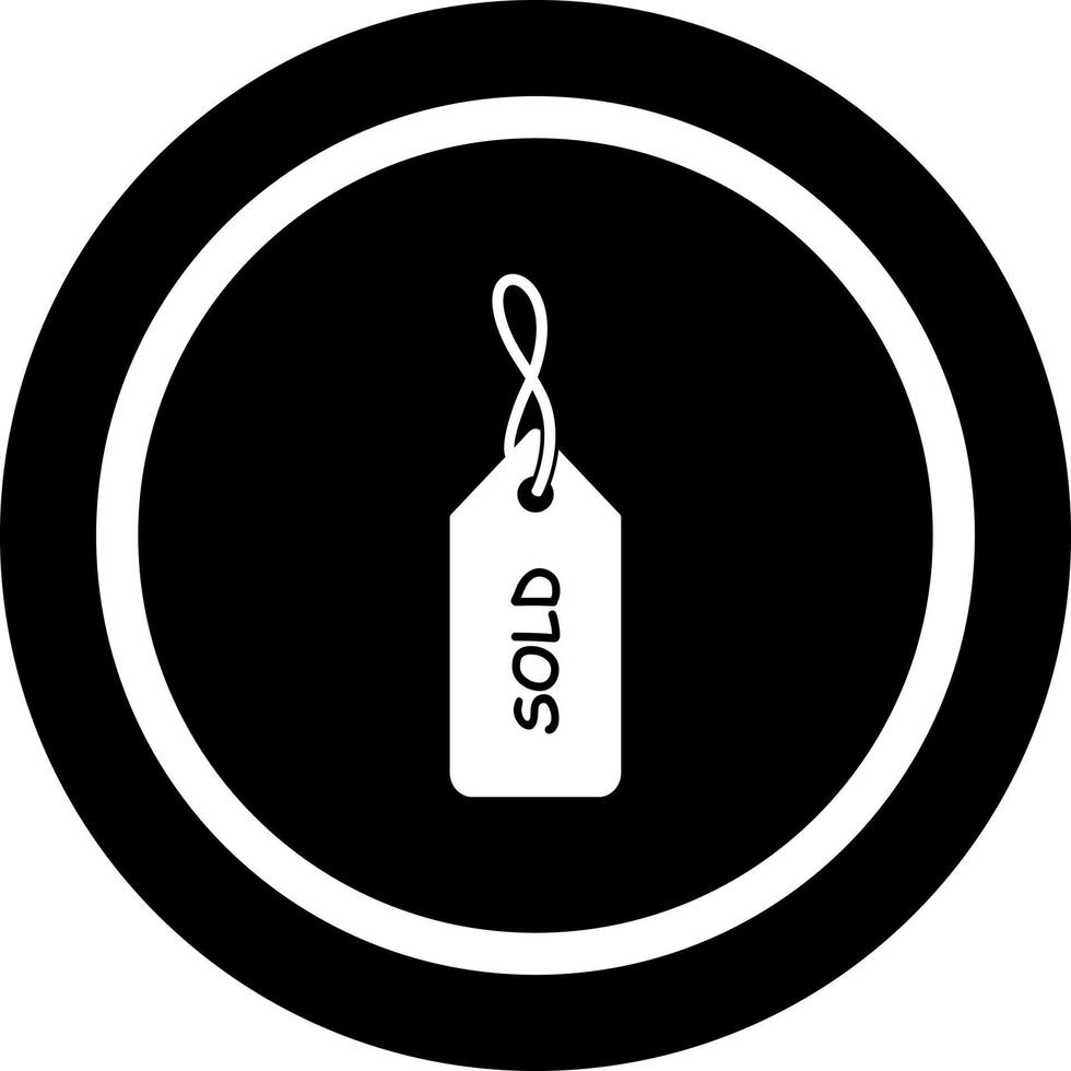 icono de vector de etiqueta vendida única