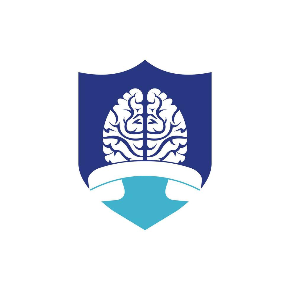 Brain call vector logo design template.