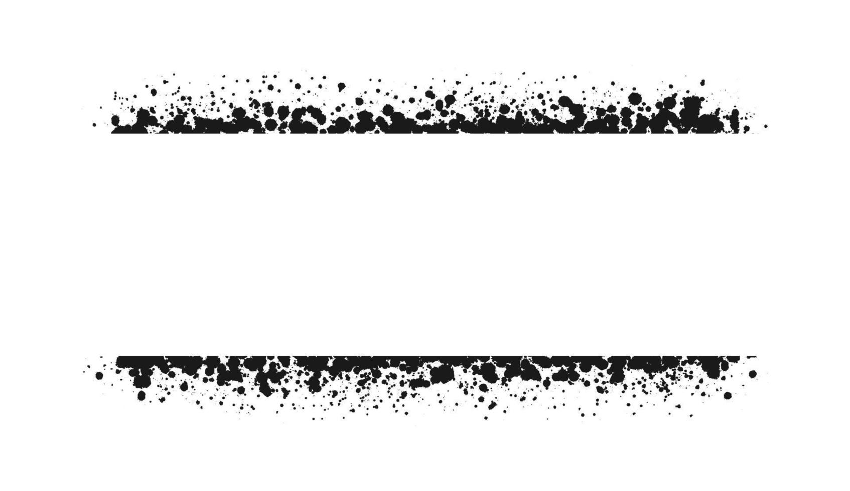 Grunge ink splatter frame. Spray graffiti stencil border template. vector