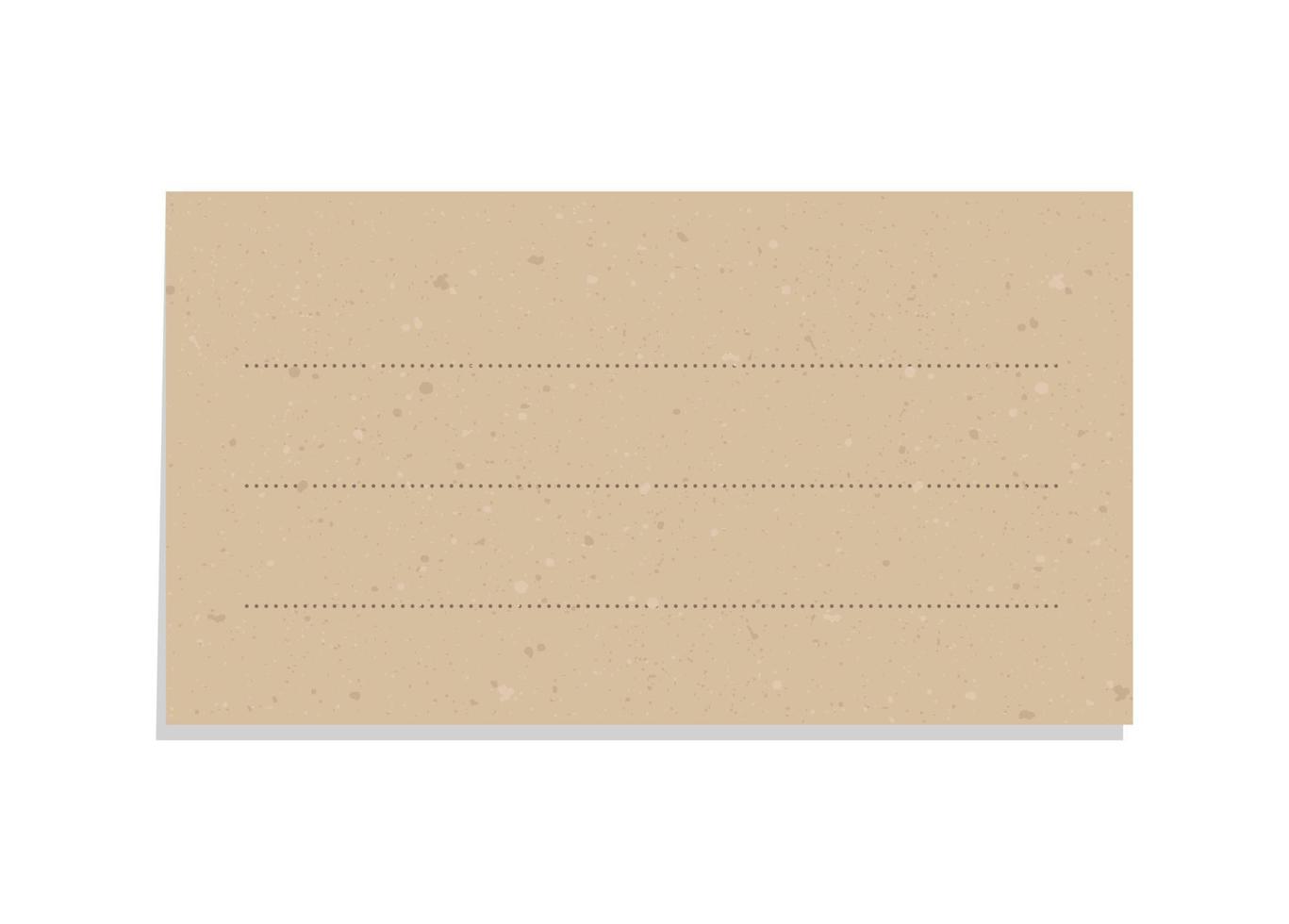 Aesthetic vintage brown paper note illustration. Recycled memo paper with adhesive tape template. vector