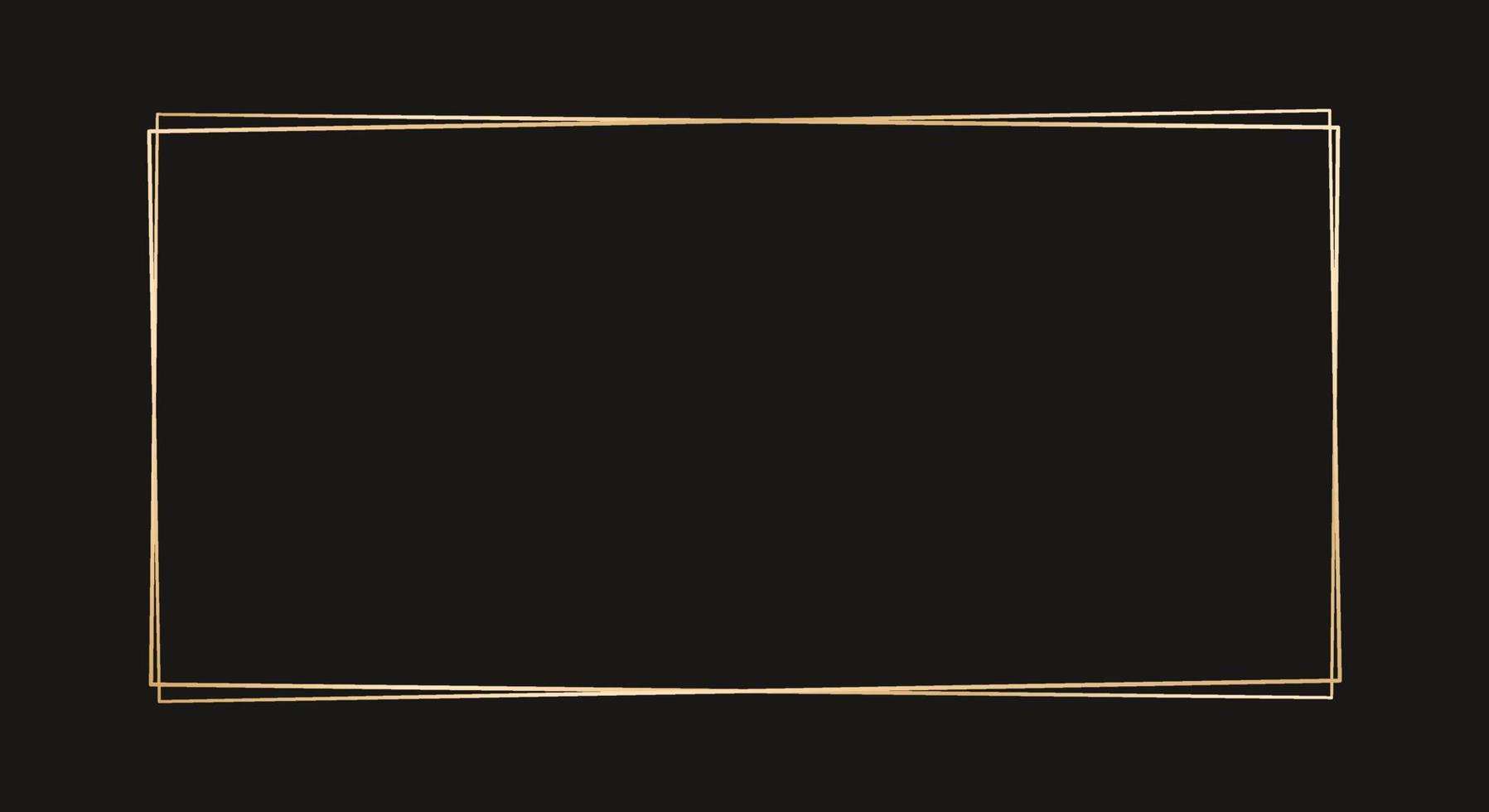 Simple rectangle geometric gold frame border. Vector modern design template for wedding or birthday invitation, brochure, poster and business card