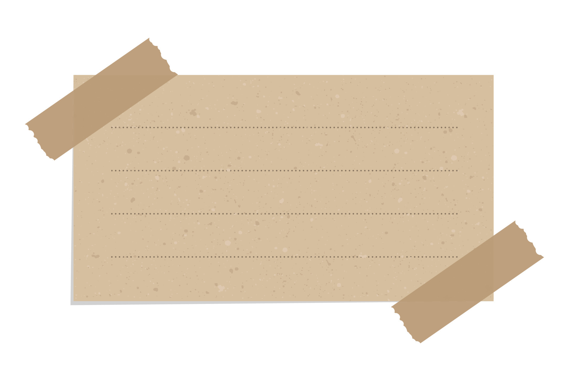 Aesthetic vintage brown paper note. Recycled memo paper with adhesive