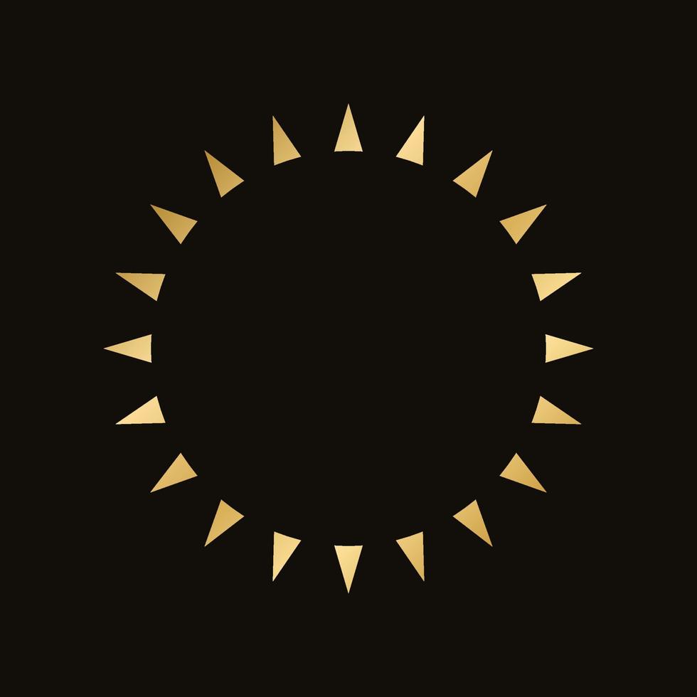 Golden celestial sun rays frame. Simple modern abstract design for templates, prints, web, social media posts vector