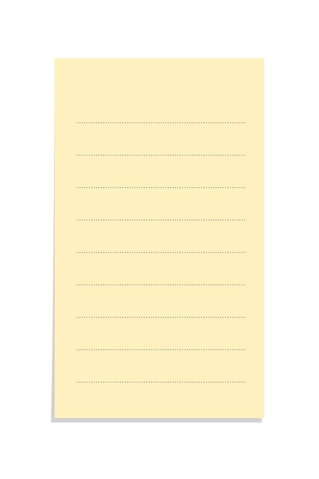 Yellow sticky note template. Office notice memo paper mockup vector