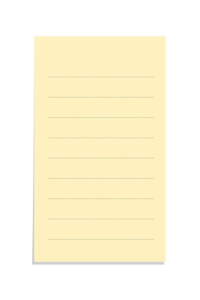 Yellow sticky note template. Office notice memo paper mockup vector