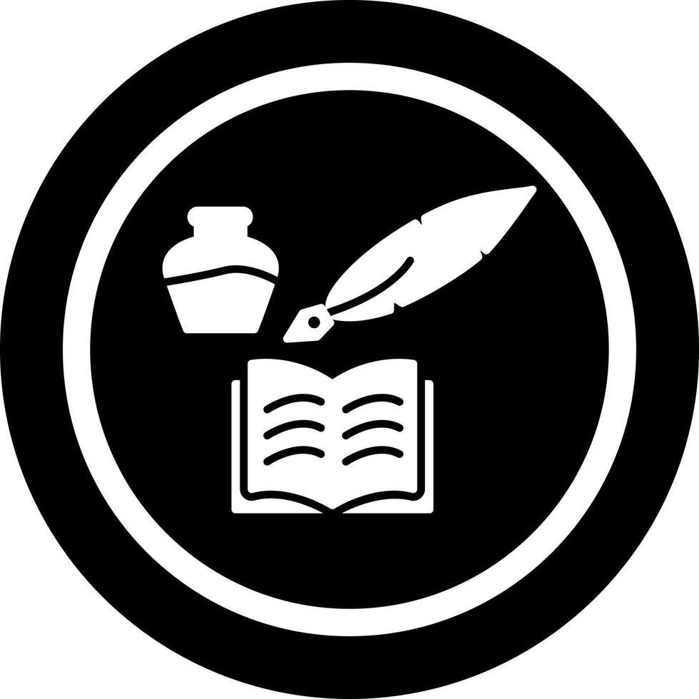 Unique Quill and Book Vector Icon