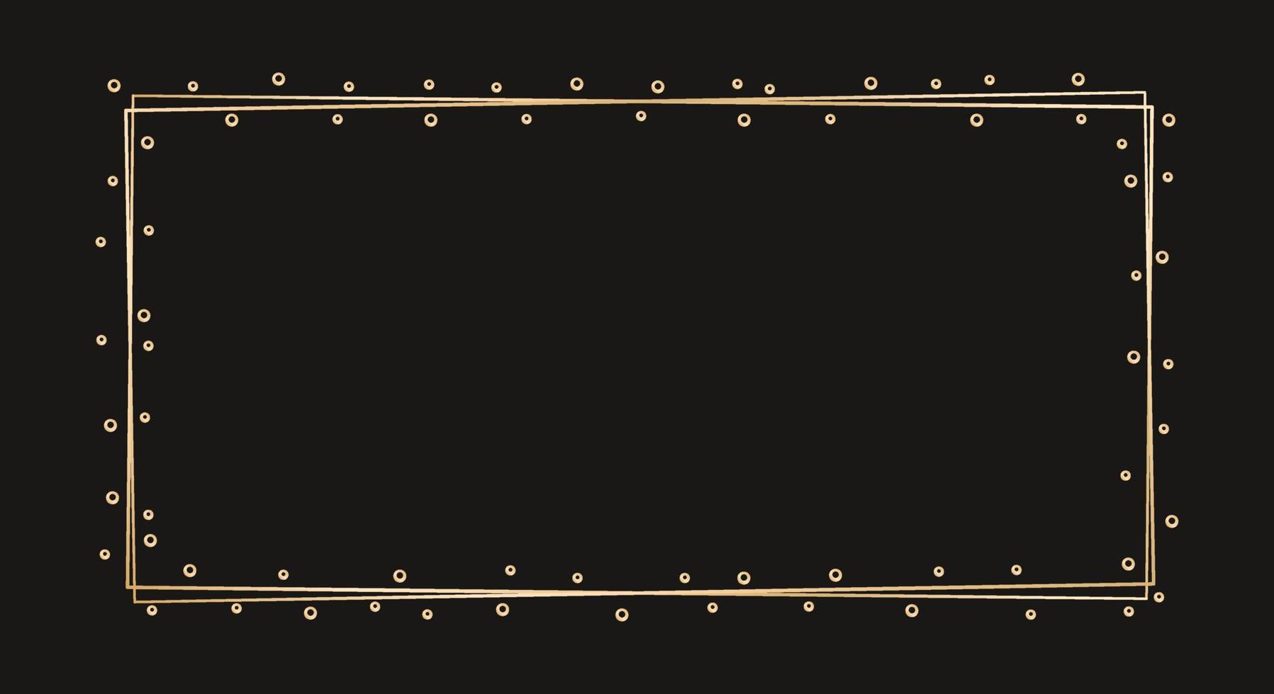 Simple rectangle geometric gold frame border. Vector modern design template for wedding or birthday invitation, brochure, poster and business card