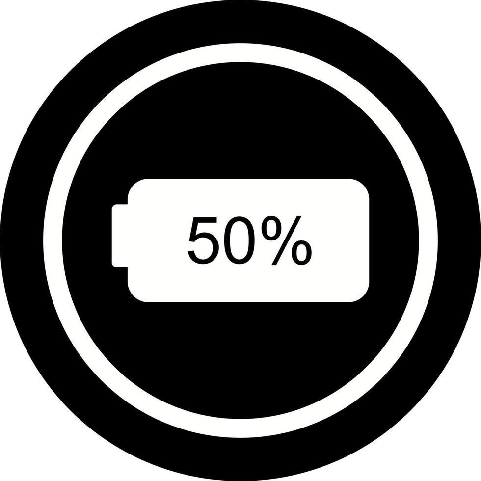 Unique Half Battery Vector Icon