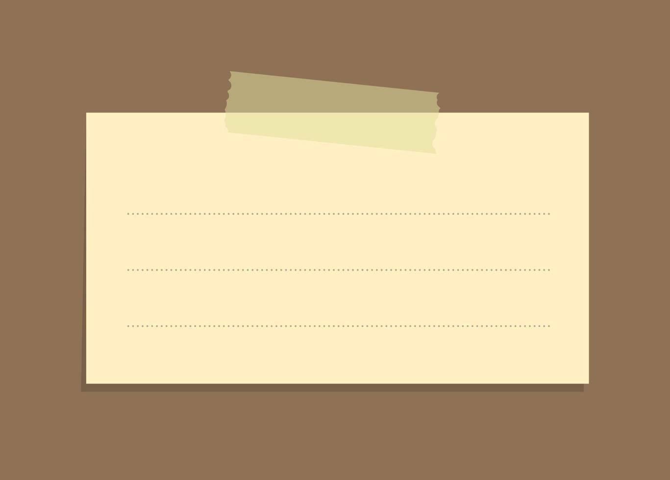 Yellow sticky note vector illustration template. Taped office memo paper.