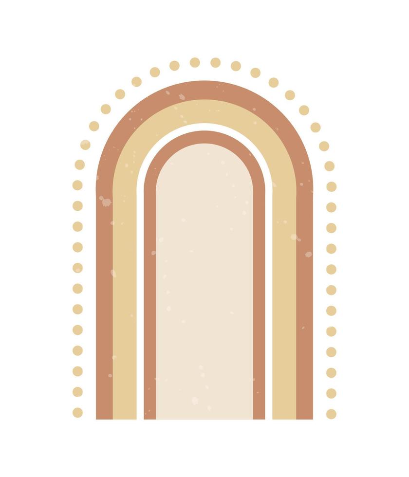 Boho style geometric design elements. Abstract shapes with texture. Neutral terracotta wall decor, cover, print, card, branding designs. vector