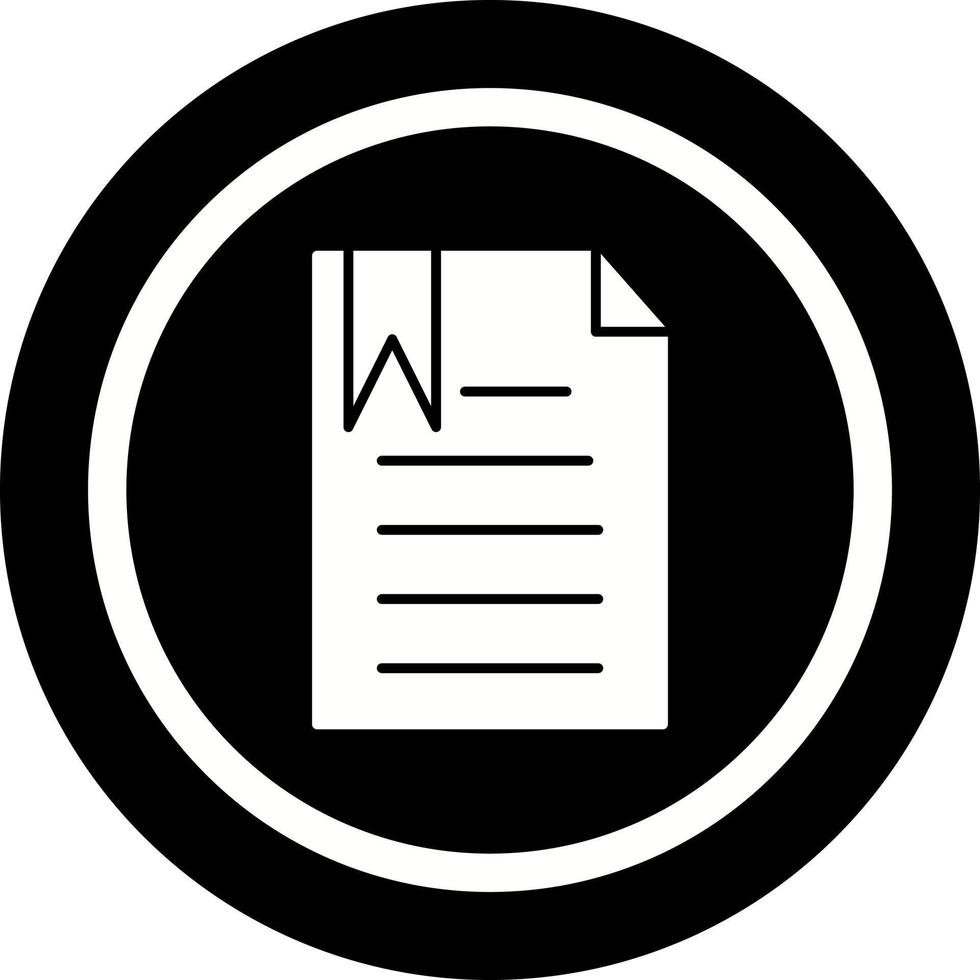 Unique Bookmarked Document Vector Icon