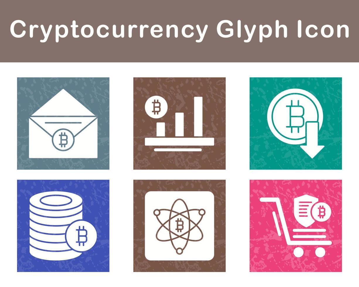 Bitcoin And Cryptocurrency Vector Icon Set
