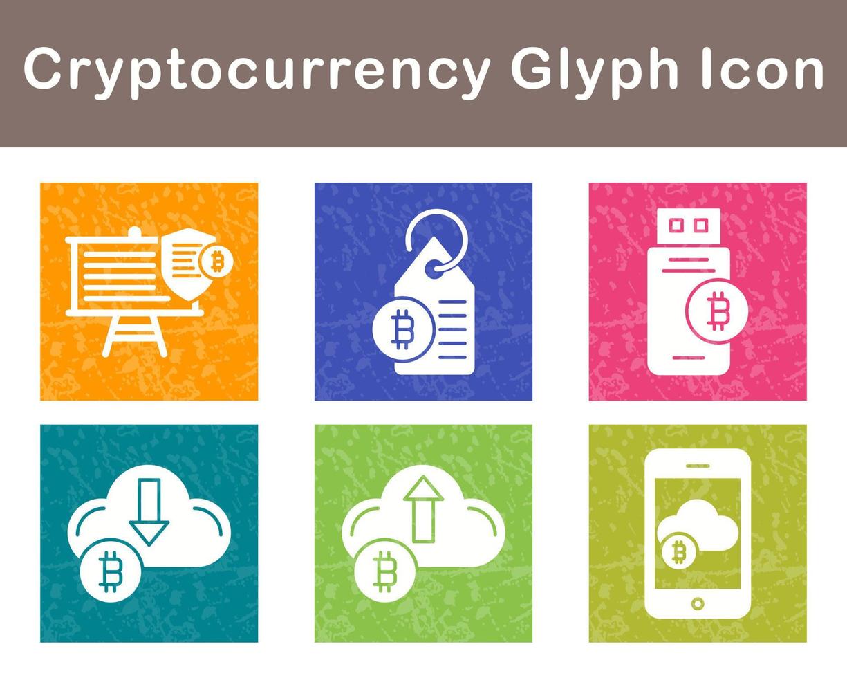 Bitcoin And Cryptocurrency Vector Icon Set