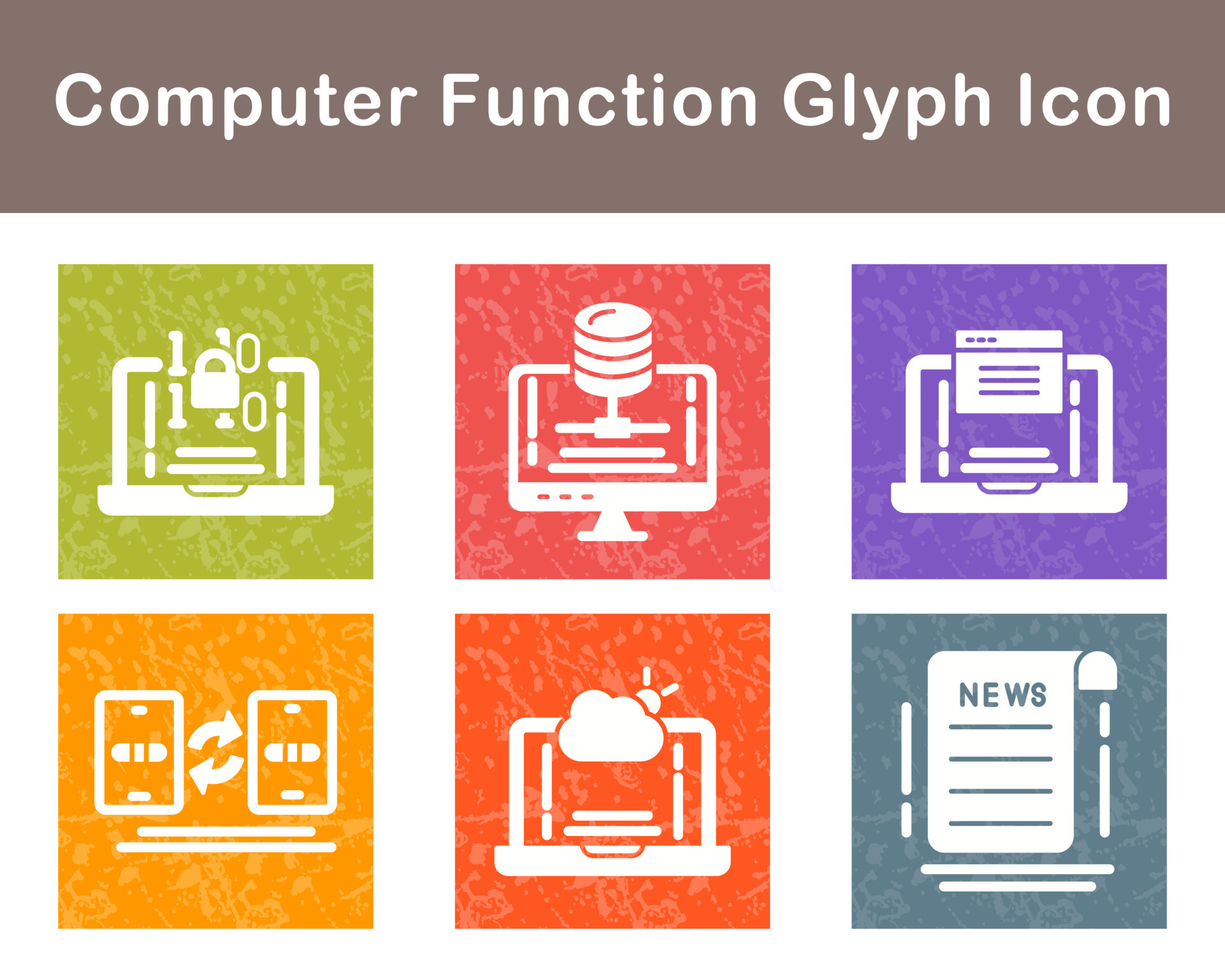 Computer Function Vector Icon Set 21404850 Vector Art at Vecteezy
