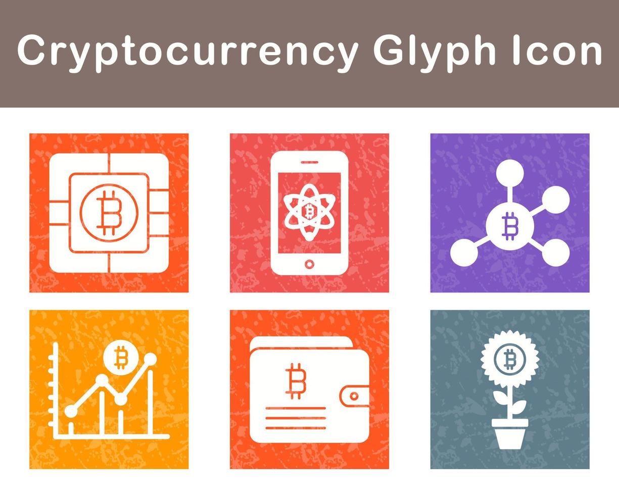 Bitcoin And Cryptocurrency Vector Icon Set