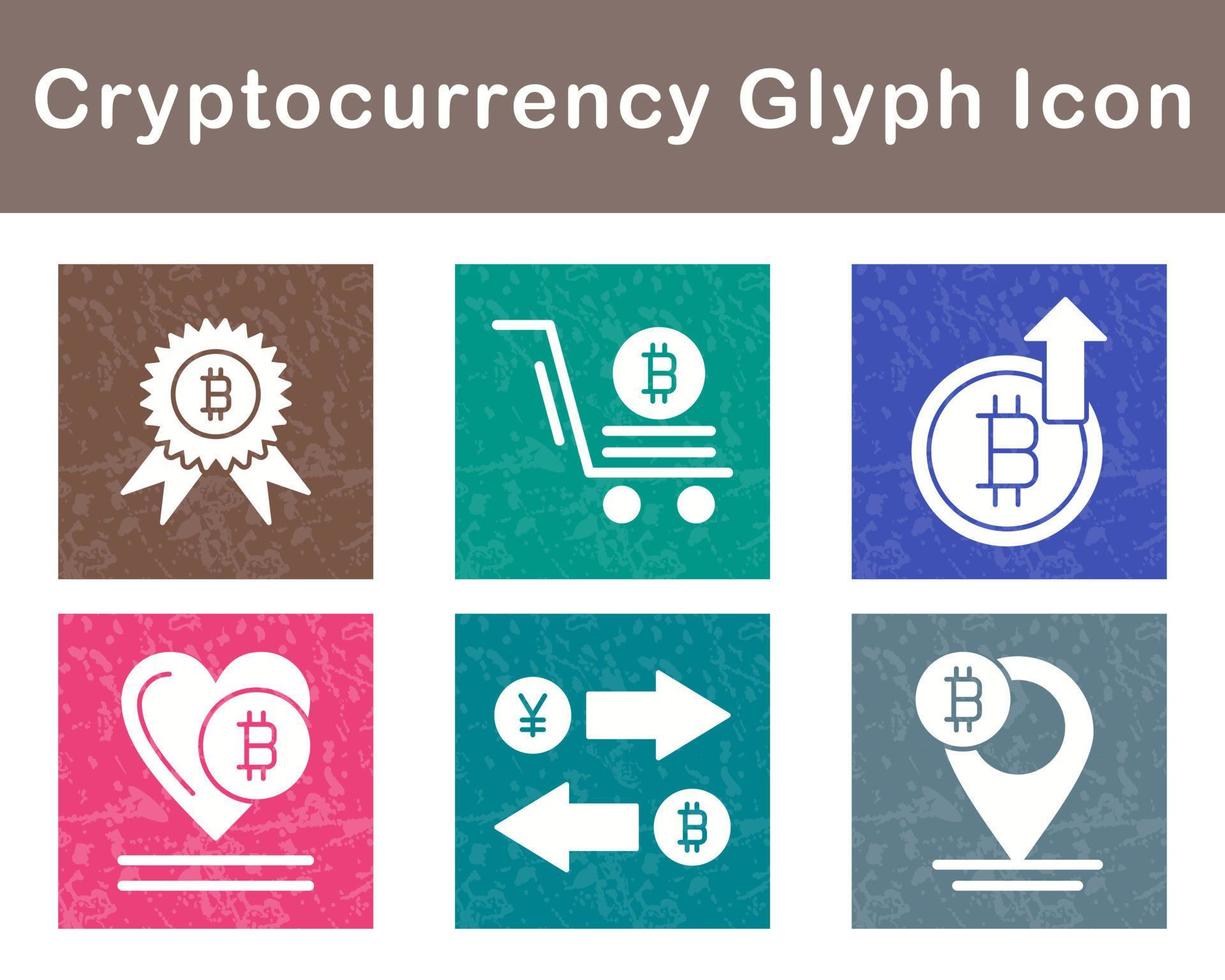 Bitcoin And Cryptocurrency Vector Icon Set
