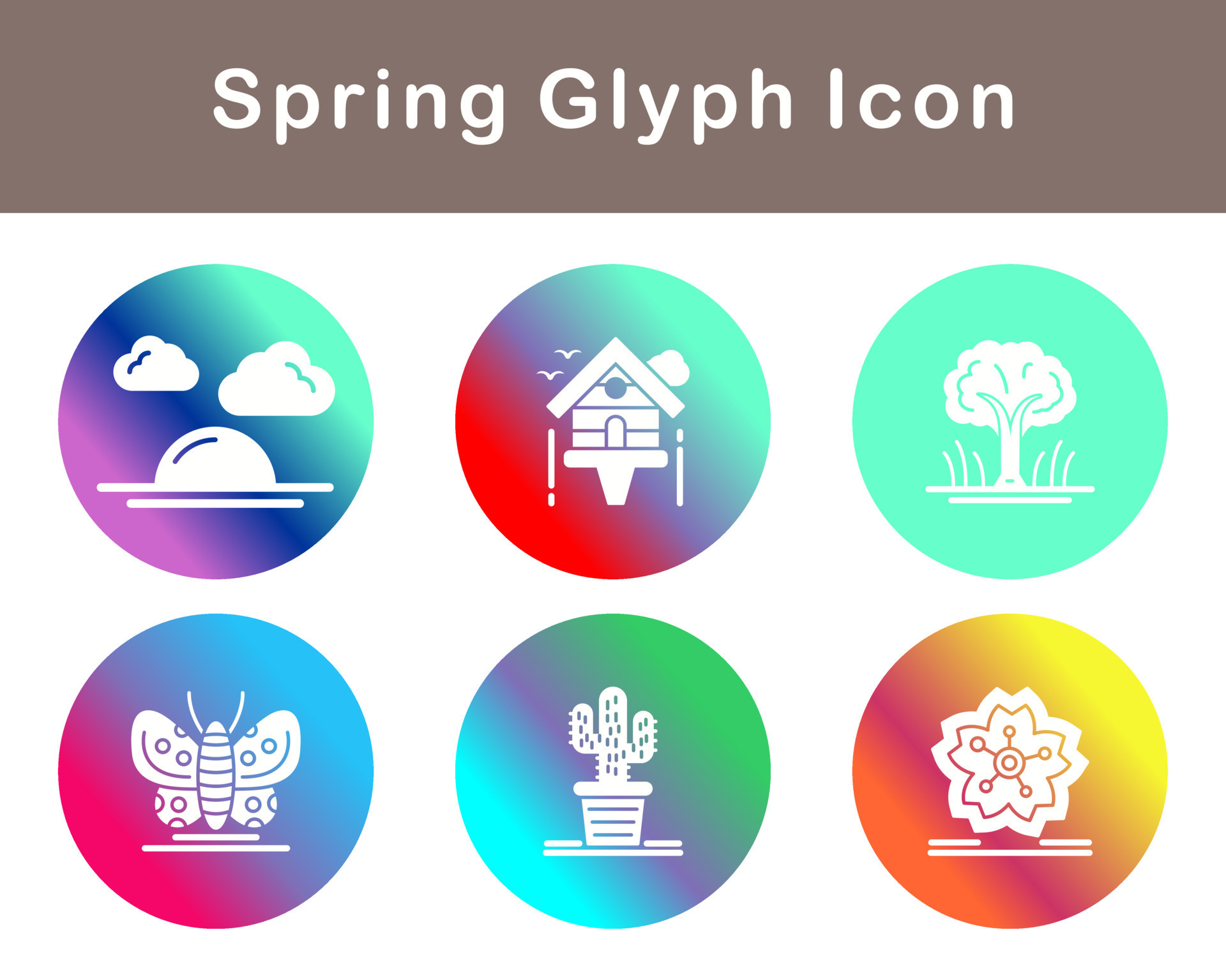 Spring Vector Icon Set 21405811 Vector Art at Vecteezy