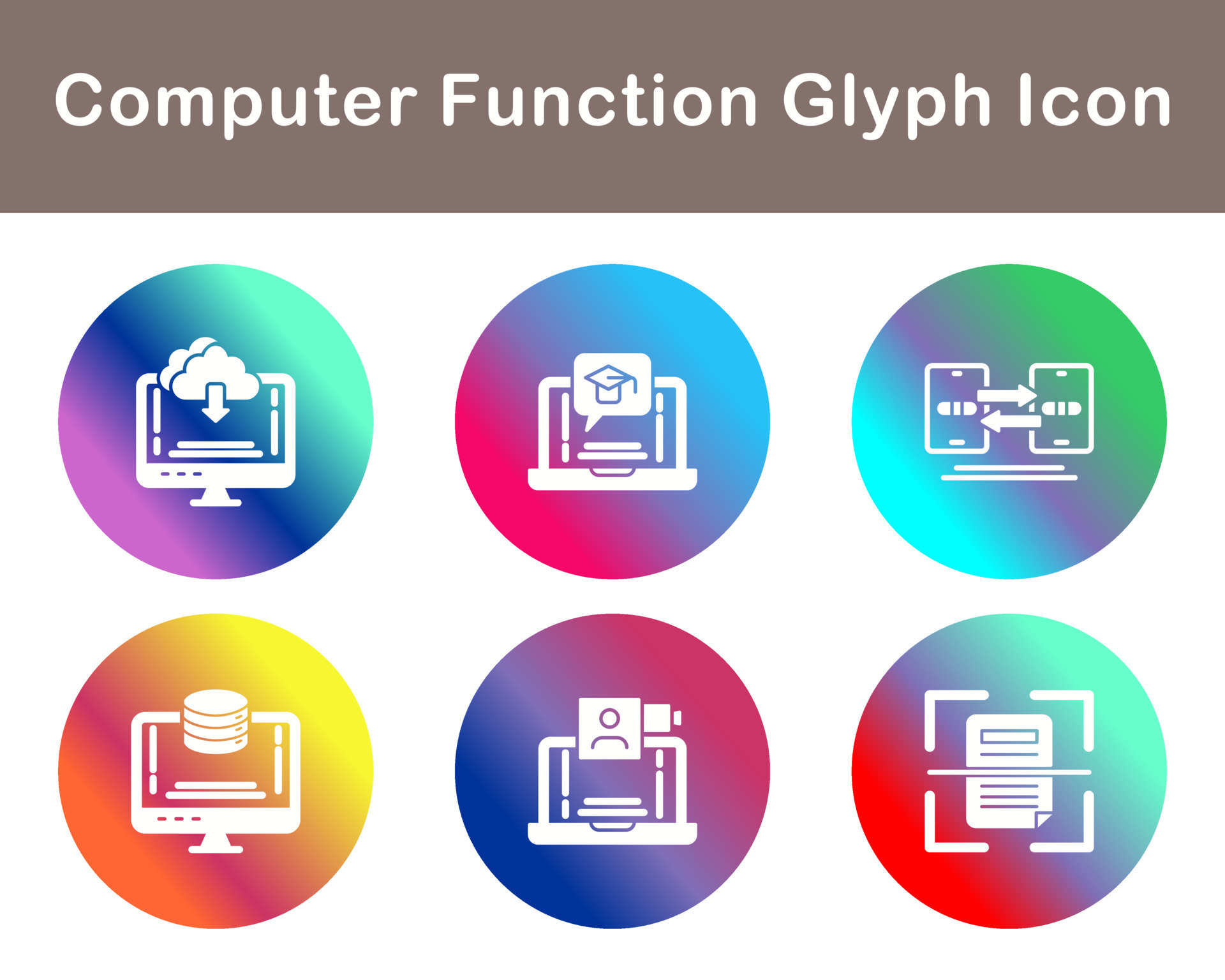 Computer Function Vector Icon Set 21405813 Vector Art at Vecteezy