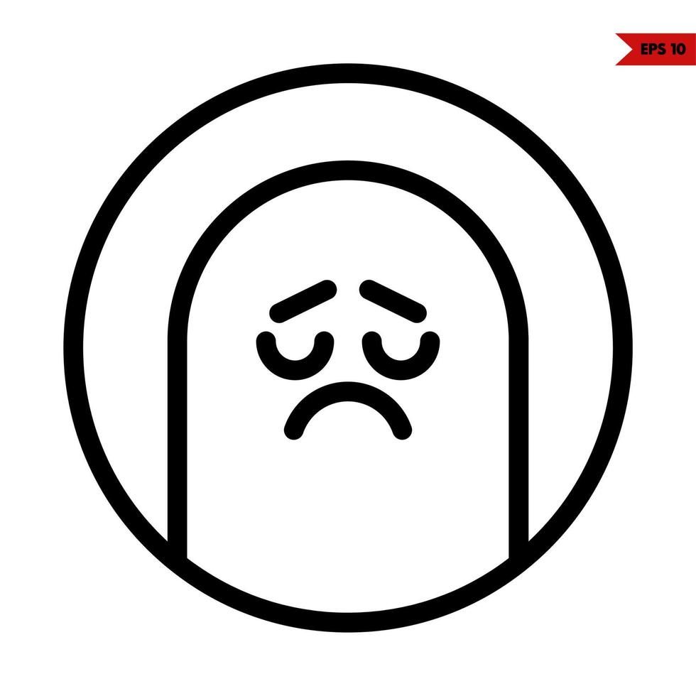 emoticon sticker line icon vector