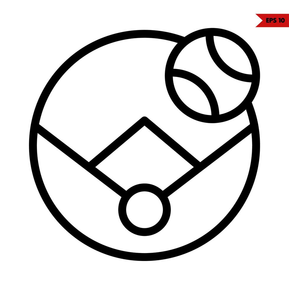 field with ball tennis line icon vector