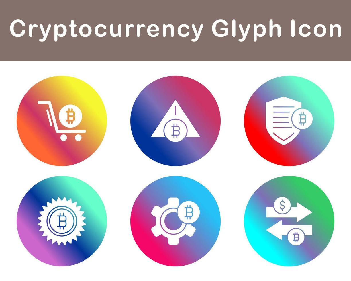 Bitcoin And Cryptocurrency Vector Icon Set