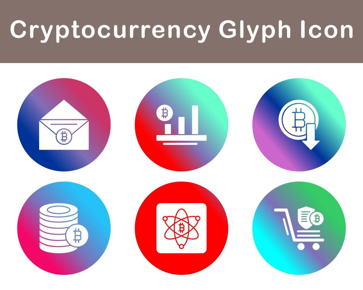 Bitcoin And Cryptocurrency Vector Icon Set